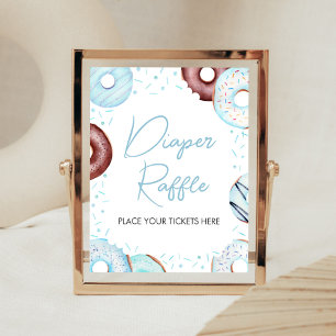 Blue Doughnuts and Diapers Diaper Raffle Poster
