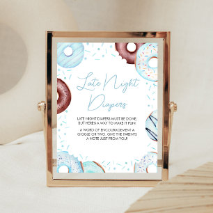 Blue Doughnuts and Diapers Late Night Diapers Poster