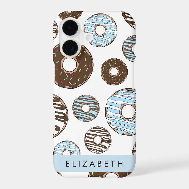 Blue Doughnuts, Brown Doughnuts, Sprinkles, Your N iPhone Case (Back)