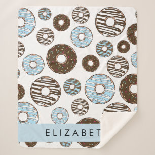 Blue Doughnuts, Brown Doughnuts, Sprinkles, Your N Sherpa Blanket