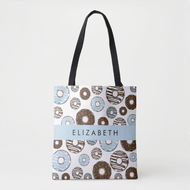 Blue Doughnuts, Brown Doughnuts, Sprinkles, Your N Tote Bag (Front)