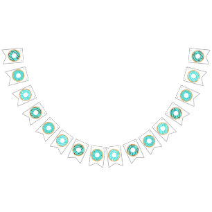 Blue Doughnuts Bunting