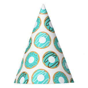 Blue Doughnuts Pattern Party Hat