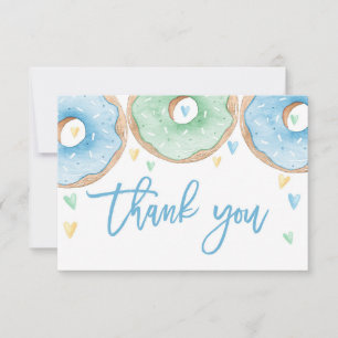 Blue doughnuts thank you card