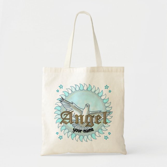 Blue Dove angel  tote bag  (Front)