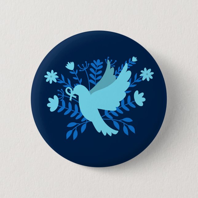 Blue dove of Peace 6 Cm Round Badge (Front)