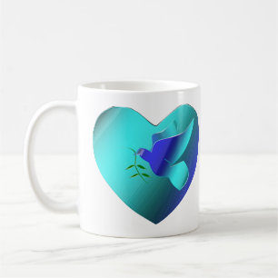 Blue Dove of the Sky Heart Coffee Mug