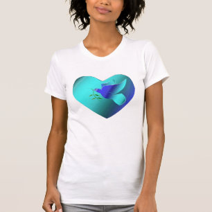 Blue Dove of the Sky Heart T-Shirt