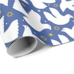 Blue Dove Star of David Hanukkah Wrapping Paper<br><div class="desc">Blue Dove Star of David Hanukkah Wrapping Paper</div>