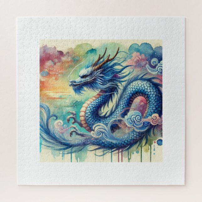 Blue Dragon 300724AREF141 - Watercolor Jigsaw Puzzle (Vertical)