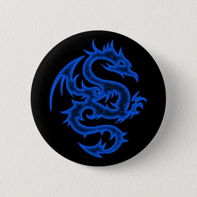 BLUE DRAGON 6 CM ROUND BADGE (Front)