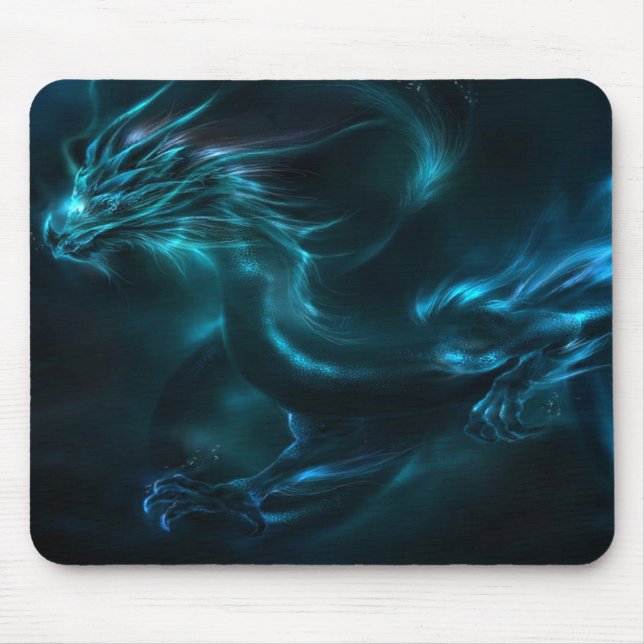 blue dragon abstract mouse mat (Front)