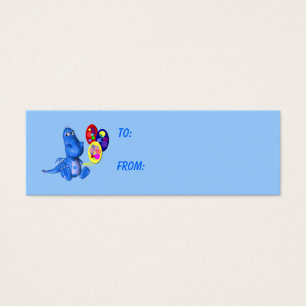 Blue Dragon And Balloons Gift Tag