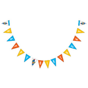 Blue Dragon Birthday Bunting Flag