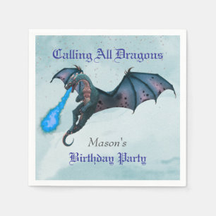 Blue Dragon Birthday party  Napkin