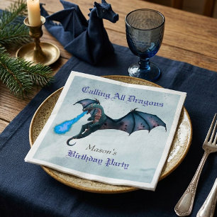 Blue Dragon Birthday party  Napkin
