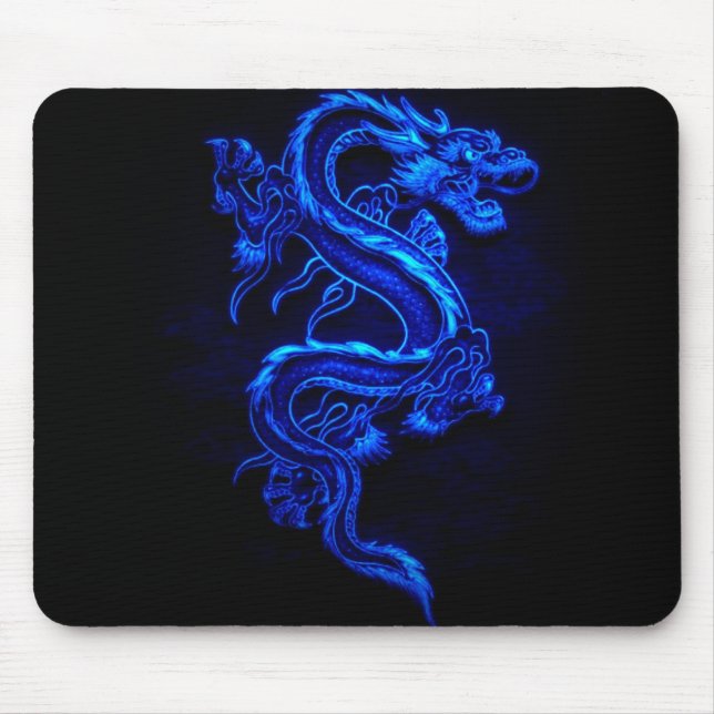 blue-dragon-black-fire mouse mat (Front)