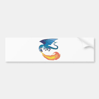 blue dragon breathing fire bumper sticker
