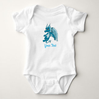 Blue Dragon Cartoon Baby Bodysuit