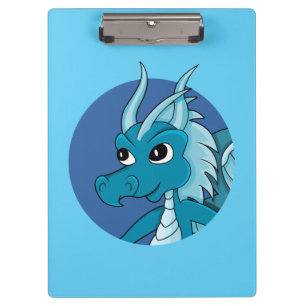 Blue dragon cartoon clipboard