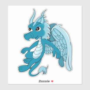 Blue Dragon Cartoon Custom-Cut Vinyl Sticker