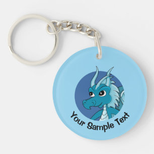 Blue dragon cartoon keychain