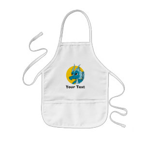 Blue dragon cartoon  kids apron