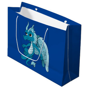 Blue Dragon Cartoon Large Gift Bag
