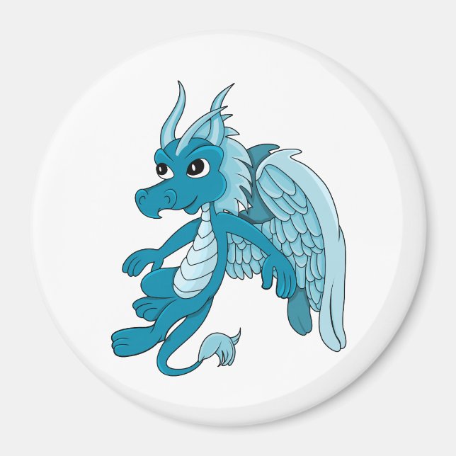Blue Dragon Cartoon Magnet (Front)