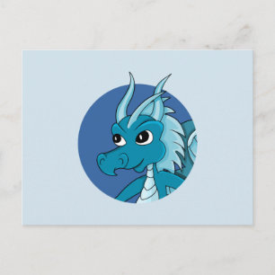 Blue dragon cartoon postcard