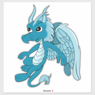 Blue Dragon Cartoon Sticker