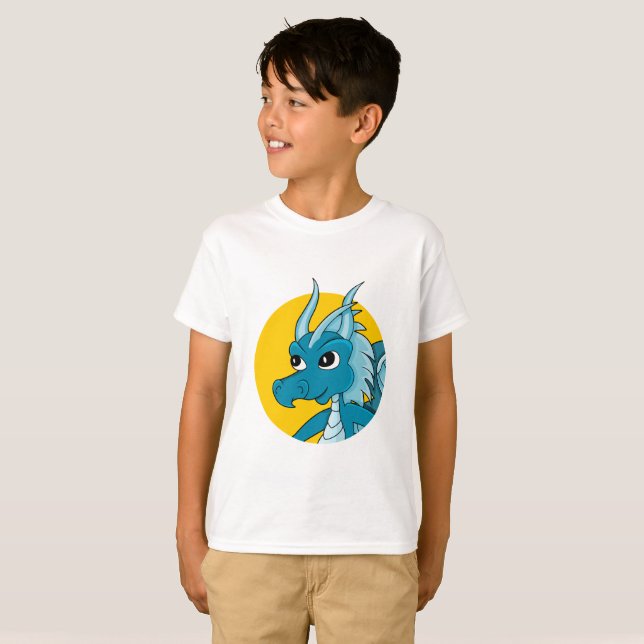 Blue dragon  cartoon T-Shirt (Front Full)