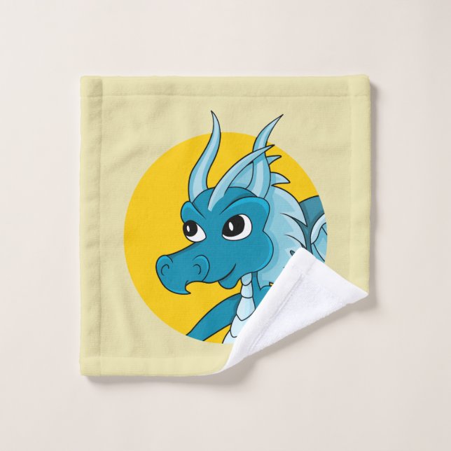 Blue dragon cartoon wash cloth (Wash Cloth)