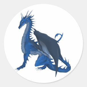 Blue Dragon Classic Round Sticker
