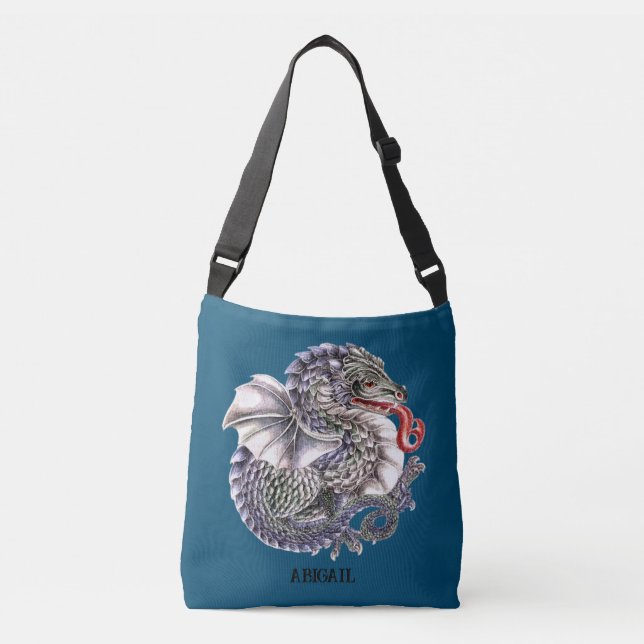 Blue Dragon Cross Body Bag (Front)