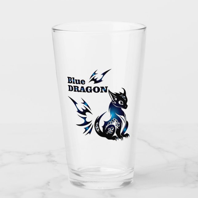 Blue Dragon Drinkware Glass (Front)