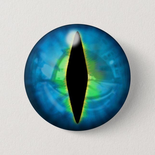Blue Dragon Eye 6 Cm Round Badge (Front)