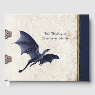 Blue Dragon Fantasy Wedding Guest Book
