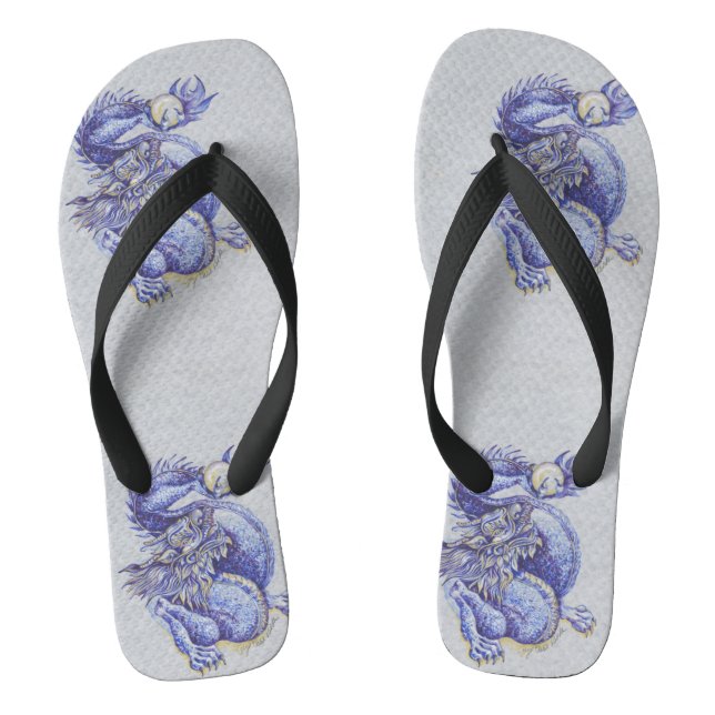 Blue Dragon Flip Flops (Footbed)