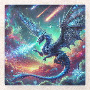 Blue Dragon Glass Coaster