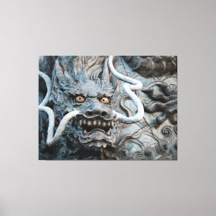 Blue Dragon Guardian of Kyoto Travel Photography Canvas Print