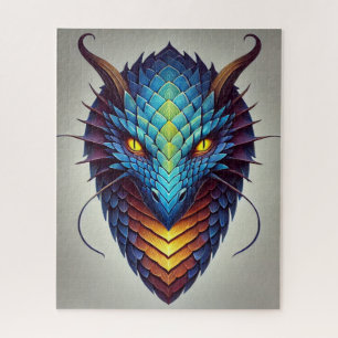 Blue Dragon Head Jigsaw Puzzle