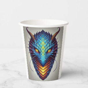 Blue Dragon Head  Paper Cups