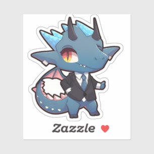 Blue Dragon in a Suit Sticker