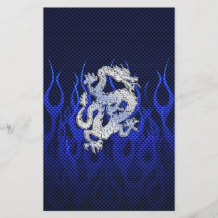 Blue Dragon in Chrome Carbon Fibre Styles Stationery