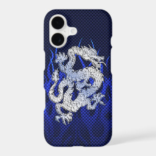 Blue Dragon in Chrome Carbon racing flames