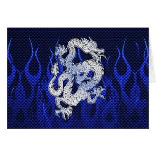 Blue Dragon in Chrome Carbon racing flames
