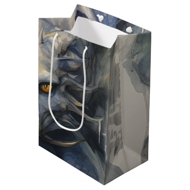 Blue Dragon Medium Gift Bag (Front Angled)