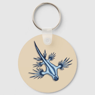 Blue Dragon Nudibranch Key Ring
