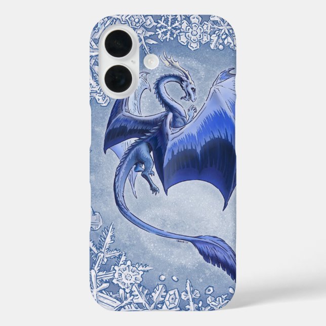 Blue Dragon of Winter Fantasy Nature Art Case-Mate iPhone Case (Back)